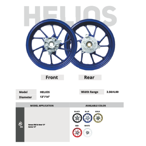 Helios Diameter 13"/14" Width Range 3.50/4.00